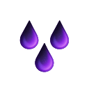 Medium-Risiko-Symbol - drei violette Regentropfen f&uuml;r Plinko bei Rainbet