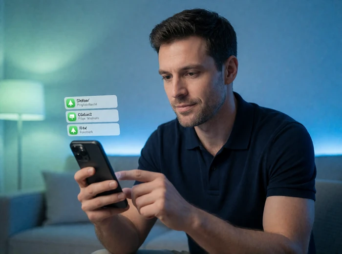 Spieler erh&auml;lt VIP-Rakeback-Benachrichtigung auf dem Smartphone im Rainbet Casino